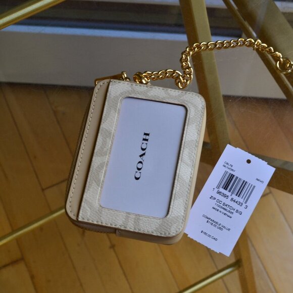 Coach CBL78 Zip Card Case In Sketch Signature Canvas - Picture 6 of 9